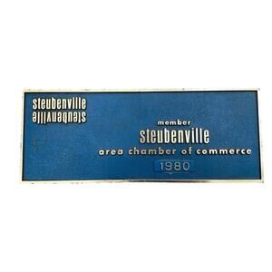 Small Blue Plastic Steubenville Chamber of Commerce Member 1980